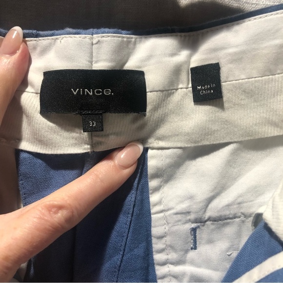 Vince Lightweight Hemp walking shorts medium blue linen look size 33 - Picture 3 of 6